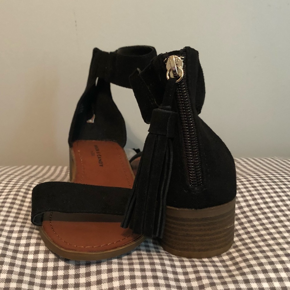 Black Suede Rock & Candy by ZiGi Sandals - Size 6